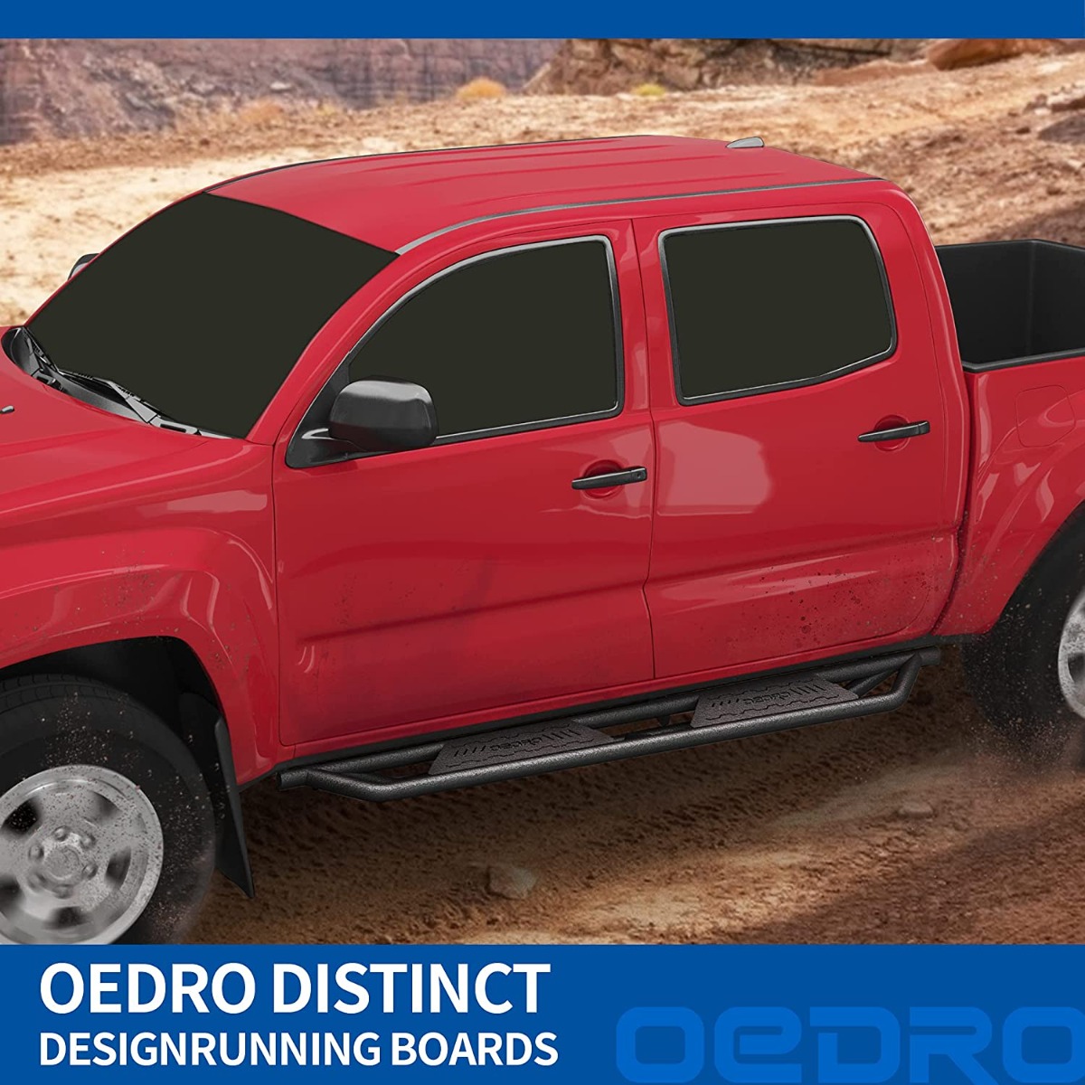 Side view of 2005-2022 Toyota Tacoma Running Boards Side Step Nerf Bars