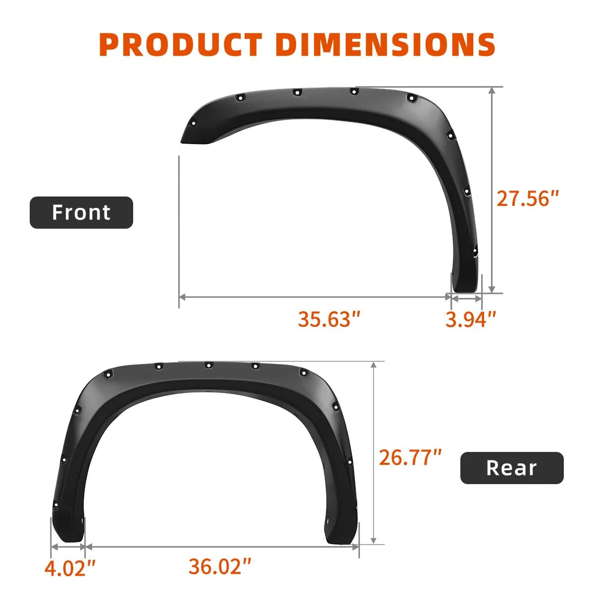 Side view of YITAMOTOR® Fender Flares Pocket Rivet for 02-08 Dodge Ram 1500/03-09 Ram 2500 3500 Textured (Fleetside Models Only)