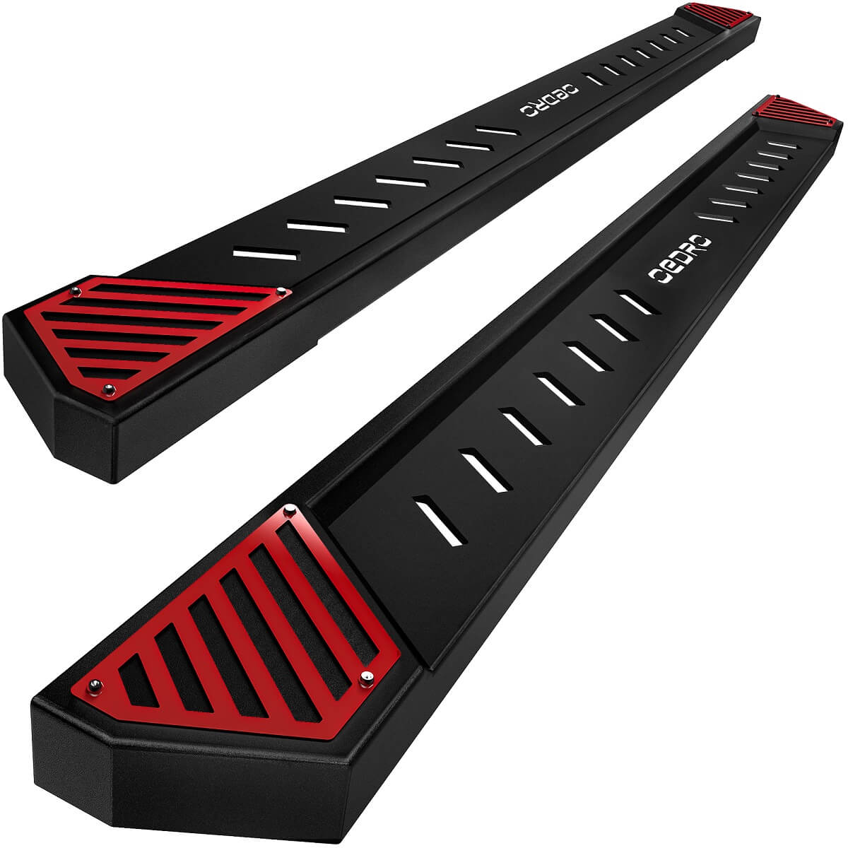 Side view of OEDRO® Running Boards for 2007-2018 Chevy Silverado/GMC Sierra 1500; 2007-2019 Silverado/Sierra 2500HD 3500HD Crew Cab, Include 19 1500 LD