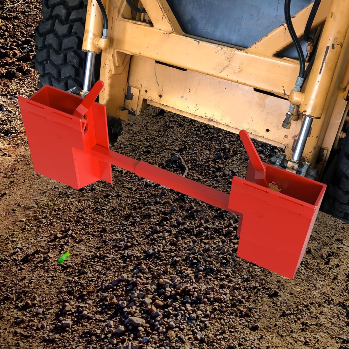 Side view of YITAMOTOR® Skid Steer Quick Attach Adapter Universal Attachment Plate Quick Tach Conversion Adapter Mount Compatible for Kubota Bobcat