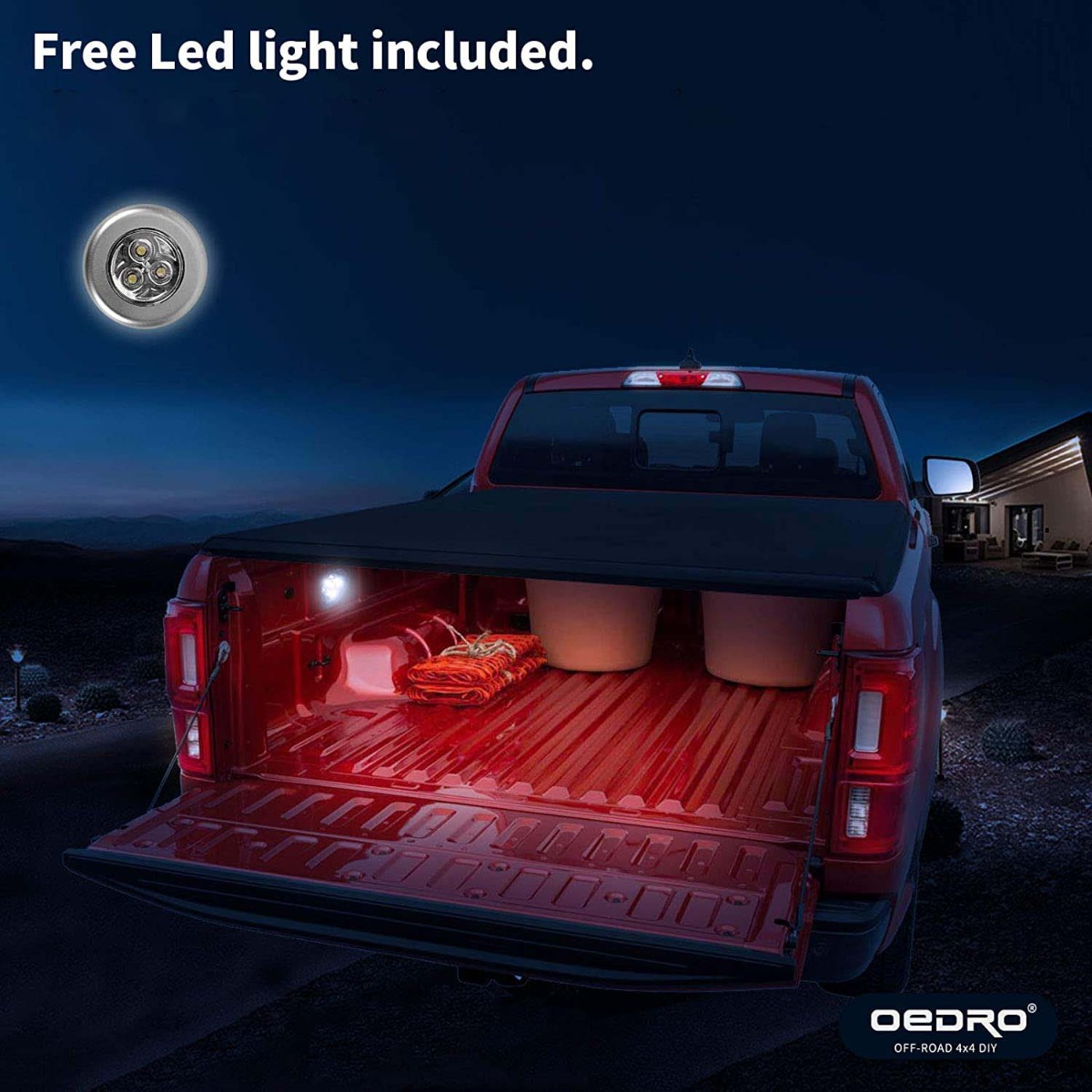 Side view of OEDRO Soft Roll Up Truck Bed Tonneau Cover fit for 2020-2026 Chevy Silverado/GMC Sierra 2500 3500HD, Fleetside 6.9ft Bed Without Multi flex Tailgate