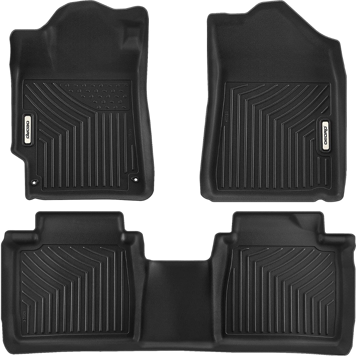 Side view of 2007-2011 Toyota Camry Black TPE All-Weather Floor Mats