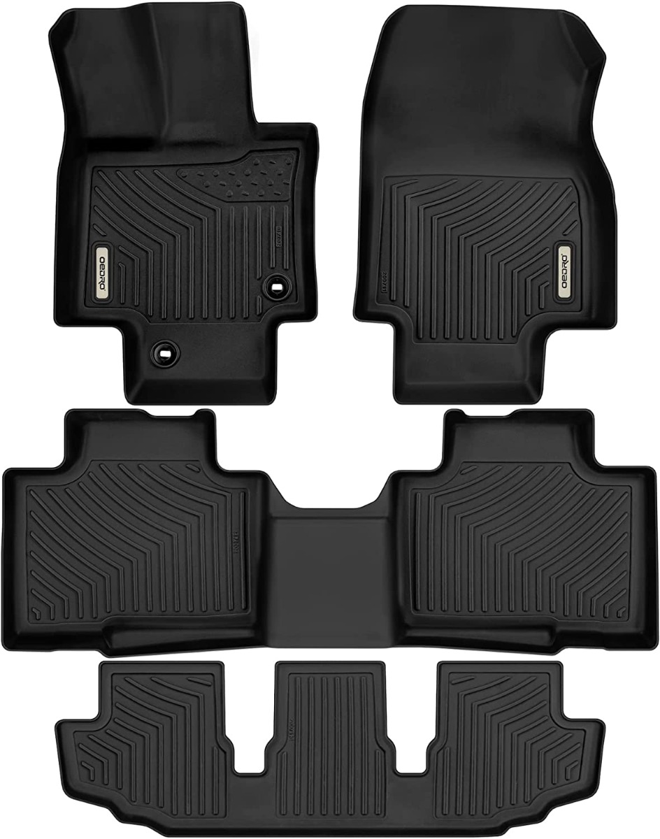 OEDRO Floor Mats for 2020-2024 Toyota Highlander W/ 2nd Row Bench or Bucket Seats w/Center Console