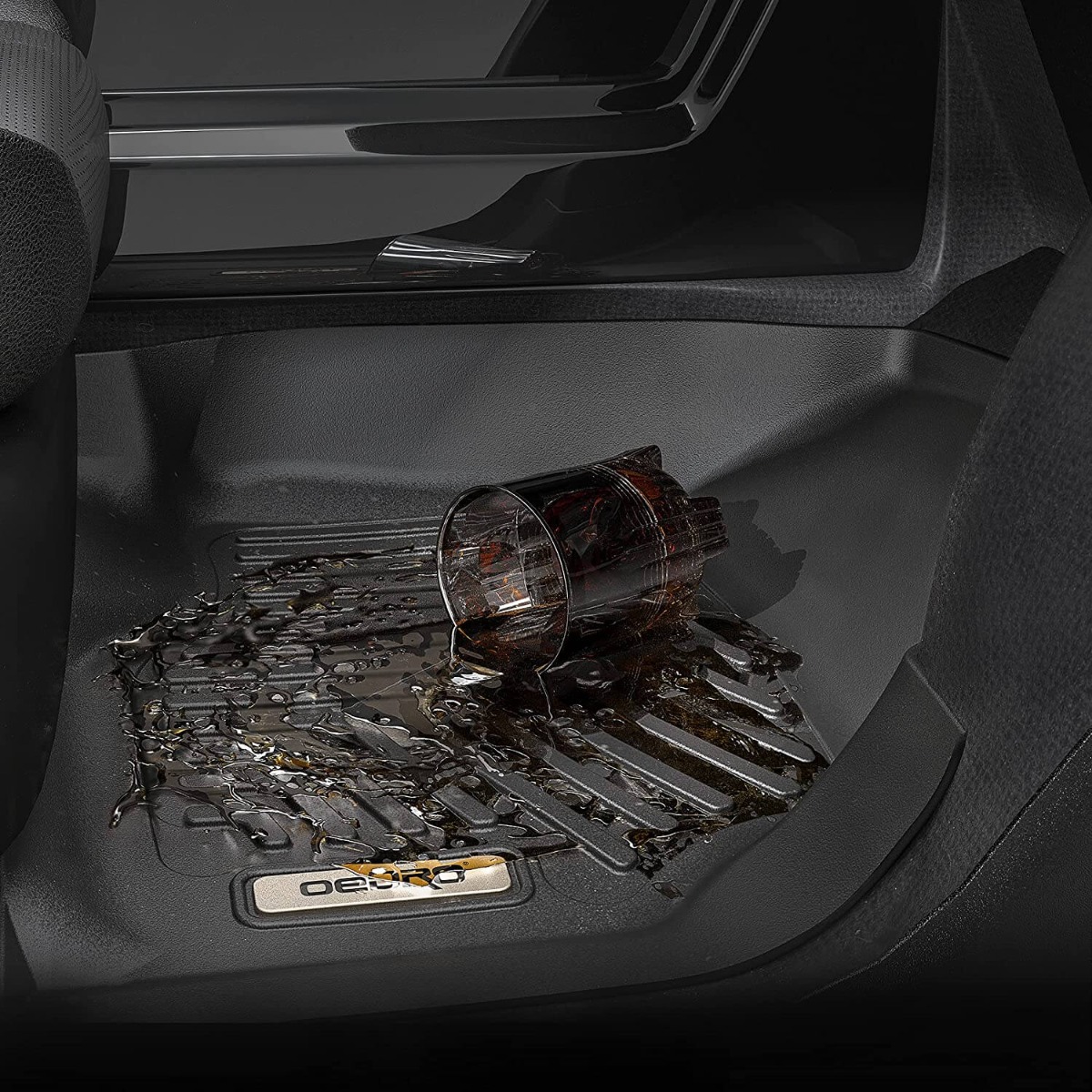 Side view of OEDRO TPE All-Weather Guard Floor Mats & Cargo Liners Set for 2013-2024 Toyota 4Runner Cargo Mat Liners
