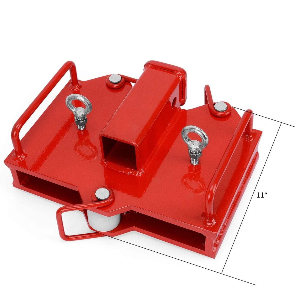 Side view of YITAMOTOR® 2" Trailer Hitch Receiver for Dual Pallet Forks Adapter Attachment