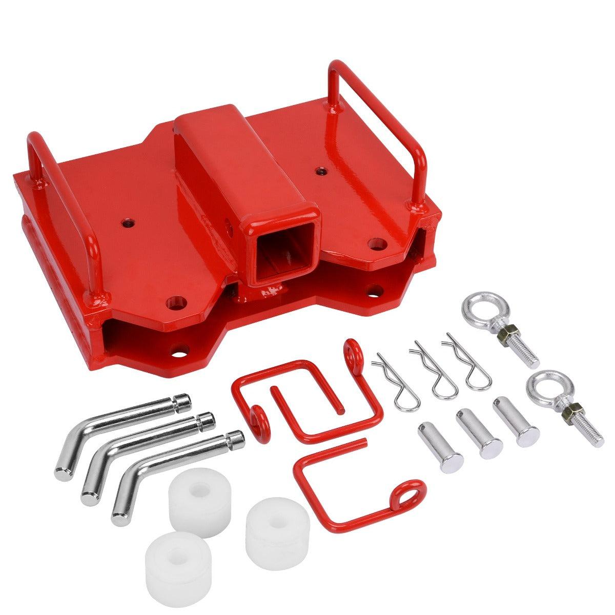 Side view of YITAMOTOR® 2" Trailer Hitch Receiver for Dual Pallet Forks Adapter Attachment